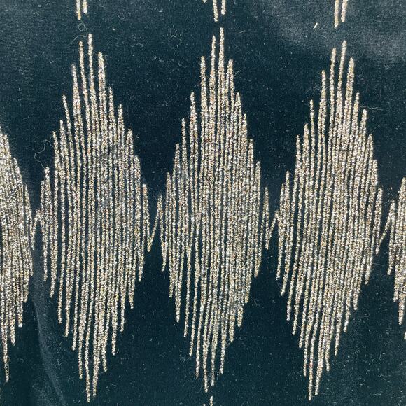 Vintage After Dark Black Velvet Glitter Argyle Cropped Dressy Evening Jacket 10 - Picture 5 of 10